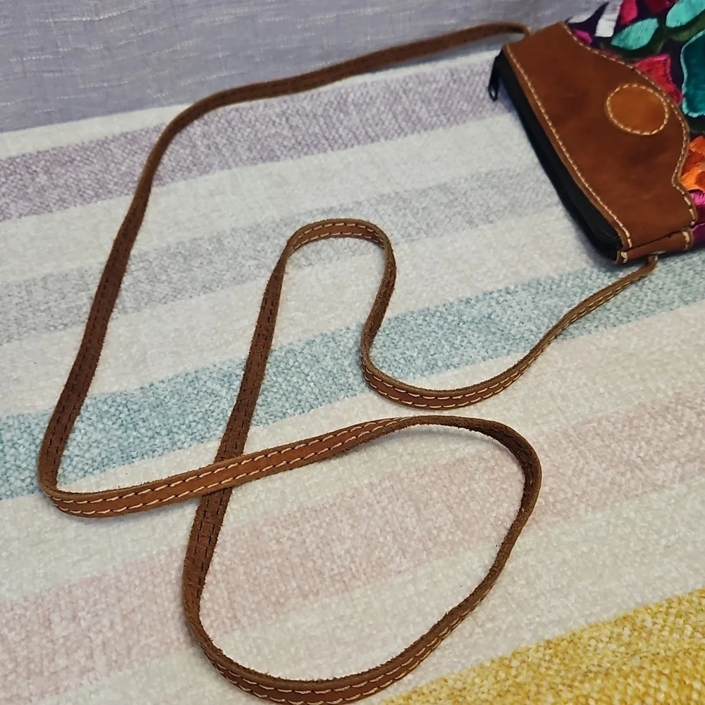 Embroidered Floral Crossbody Bag